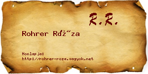 Rohrer Róza névjegykártya