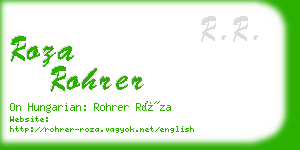 roza rohrer business card